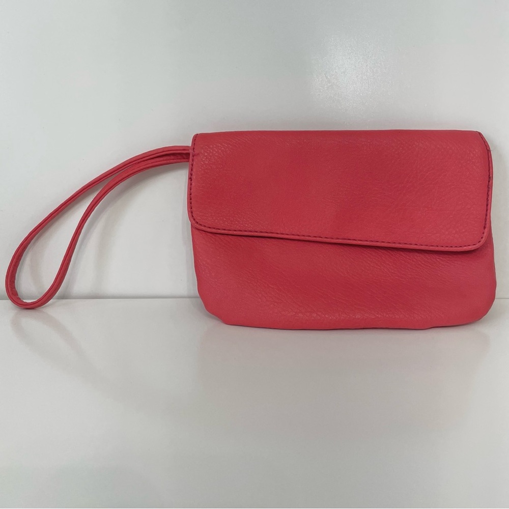 Women's Coral  Wristlet Clutch Asymmetrical Purse